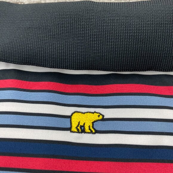 Jack Nicklaus Golf Shirt Men Large L Multicolored Stripes Black Red Blue White - Picture 6 of 9